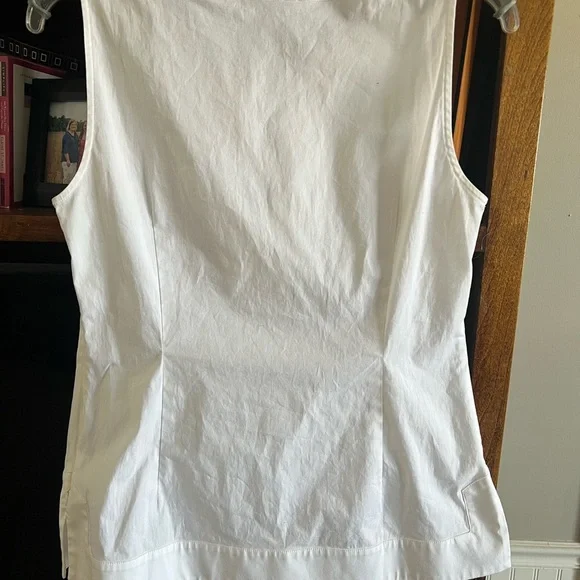 Vineyard Vines White Tie Front Bib Collar Blouse - Picture 3 of 4